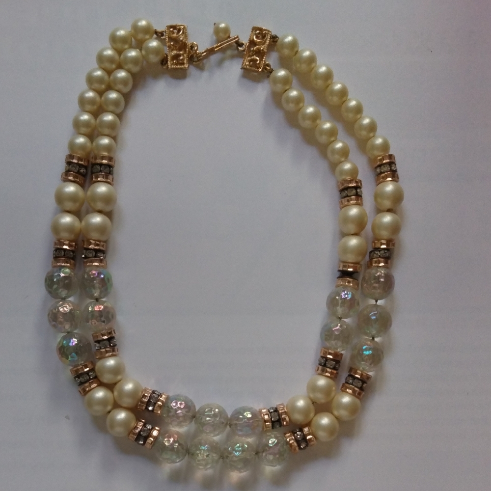 Hobie Gold and Cream Pearl Necklace